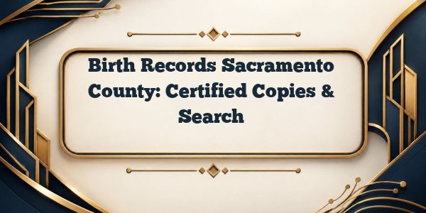 Birth Records Sacramento County: Certified Copies & Search