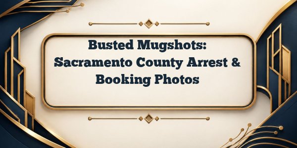 Busted Mugshots: Sacramento County Arrest & Booking Photos