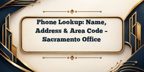 Phone Lookup: Name, Address & Area Code – Sacramento Office