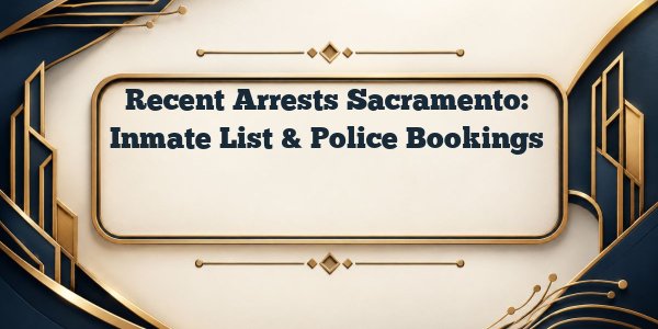 Recent Arrests Sacramento: Inmate List & Police Bookings